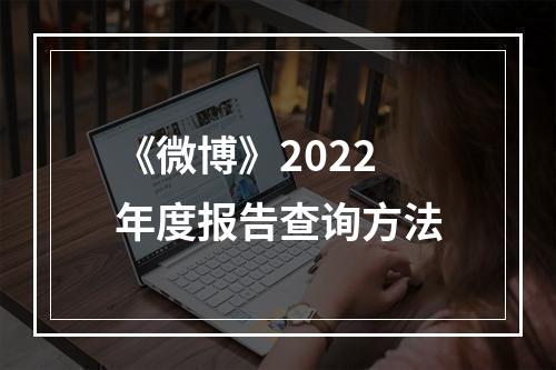 《微博》2022年度报告查询方法