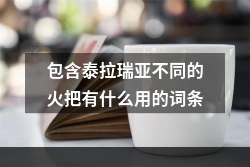 包含泰拉瑞亚不同的火把有什么用的词条