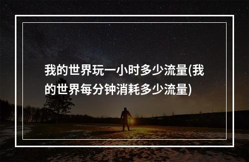 我的世界玩一小时多少流量(我的世界每分钟消耗多少流量)