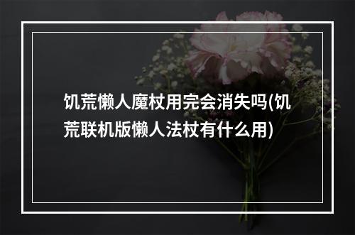 饥荒懒人魔杖用完会消失吗(饥荒联机版懒人法杖有什么用)