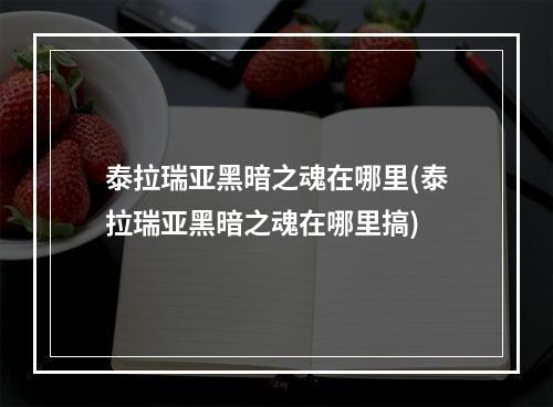 泰拉瑞亚黑暗之魂在哪里(泰拉瑞亚黑暗之魂在哪里搞)