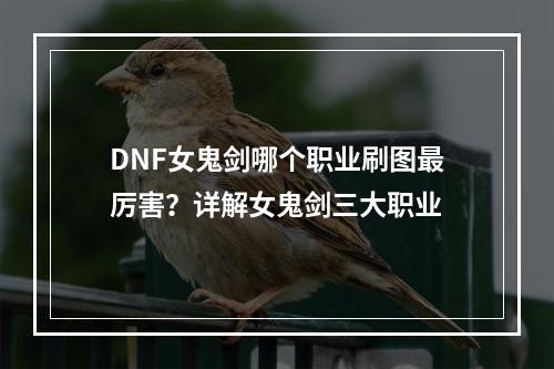 DNF女鬼剑哪个职业刷图最厉害？详解女鬼剑三大职业