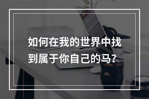 如何在我的世界中找到属于你自己的马？