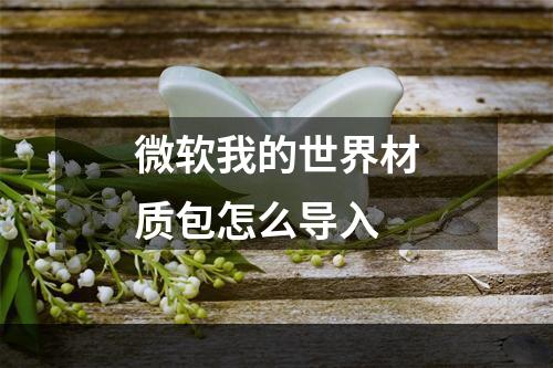 微软我的世界材质包怎么导入