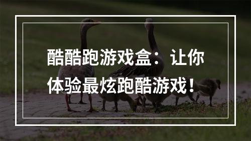 酷酷跑游戏盒：让你体验最炫跑酷游戏！