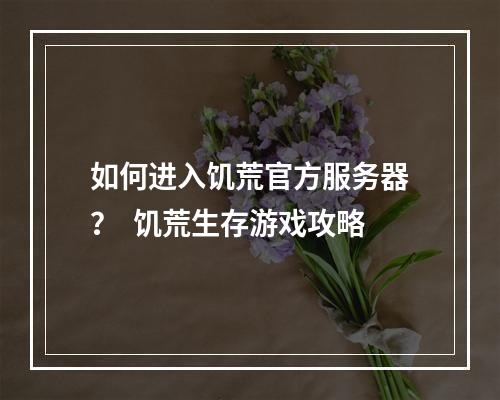 如何进入饥荒官方服务器？  饥荒生存游戏攻略