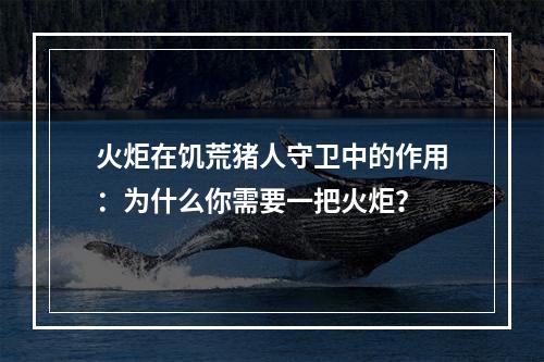 火炬在饥荒猪人守卫中的作用：为什么你需要一把火炬？