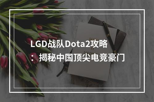 LGD战队Dota2攻略：揭秘中国顶尖电竞豪门