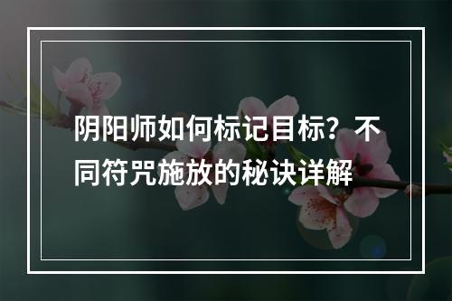 阴阳师如何标记目标？不同符咒施放的秘诀详解