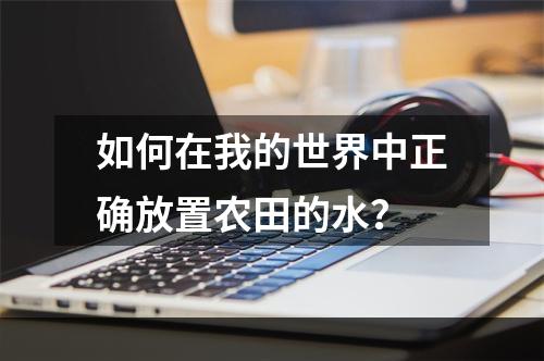 如何在我的世界中正确放置农田的水？