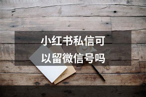 小红书私信可以留微信号吗