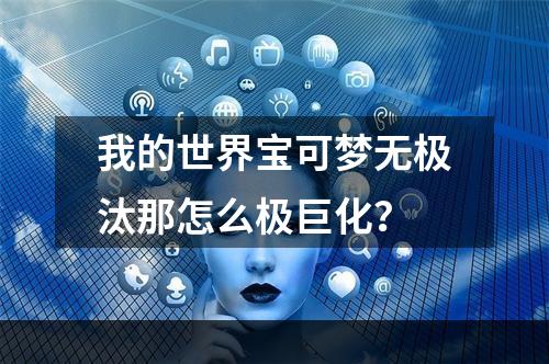 我的世界宝可梦无极汰那怎么极巨化？