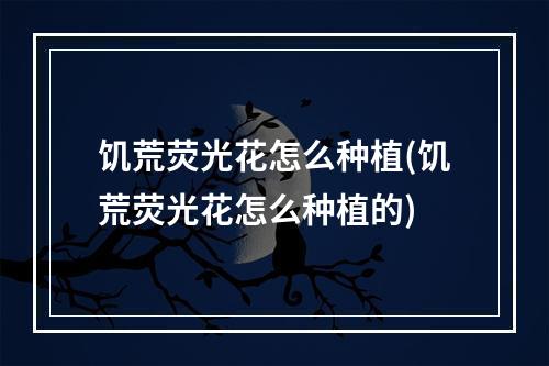 饥荒荧光花怎么种植(饥荒荧光花怎么种植的)