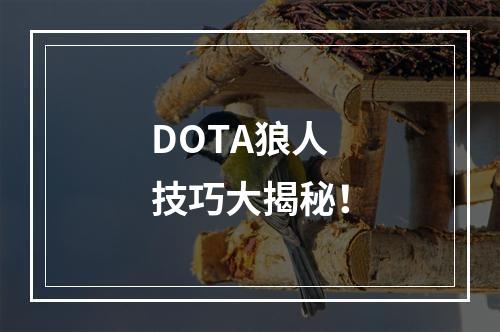 DOTA狼人技巧大揭秘！