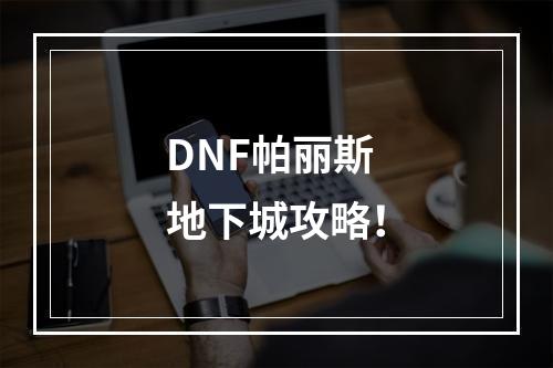 DNF帕丽斯地下城攻略！