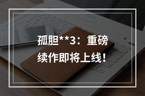 孤胆**3：重磅续作即将上线！