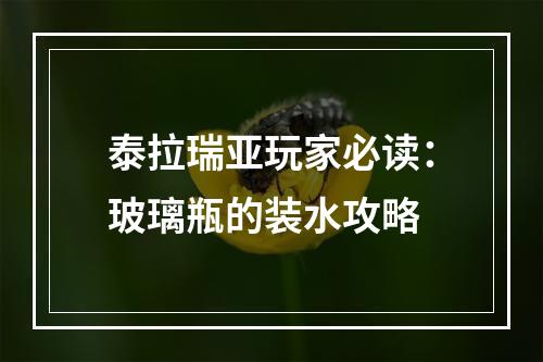 泰拉瑞亚玩家必读：玻璃瓶的装水攻略