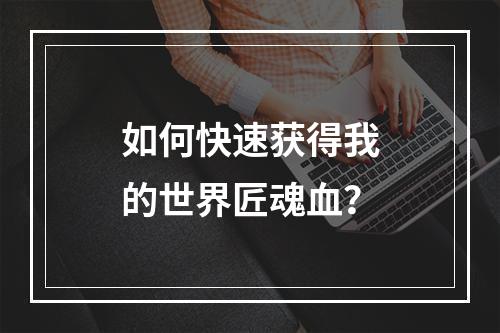 如何快速获得我的世界匠魂血？