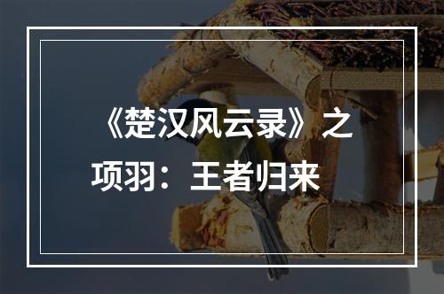 《楚汉风云录》之项羽：王者归来