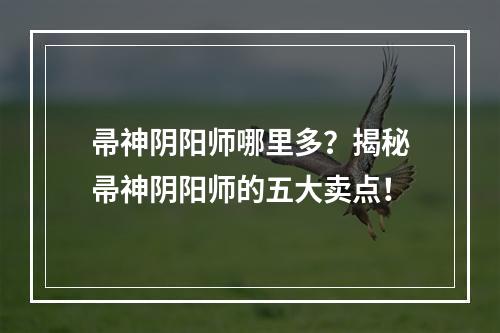 帚神阴阳师哪里多？揭秘帚神阴阳师的五大卖点！