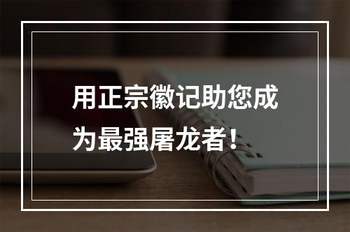 用正宗徽记助您成为最强屠龙者！