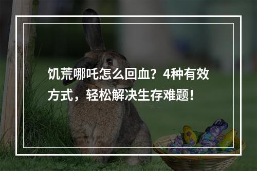 饥荒哪吒怎么回血？4种有效方式，轻松解决生存难题！