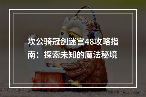 坎公骑冠剑迷宫48攻略指南：探索未知的魔法秘境