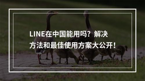 LINE在中国能用吗？解决方法和最佳使用方案大公开！