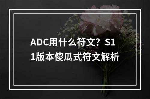 ADC用什么符文？S11版本傻瓜式符文解析