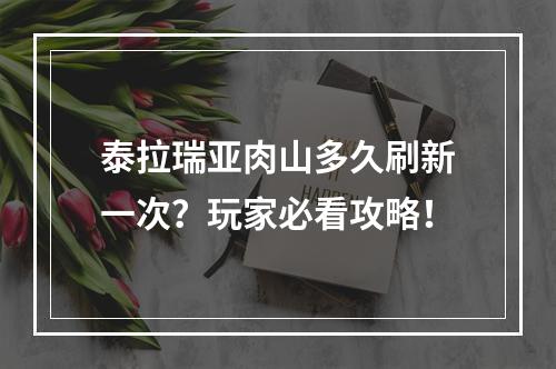 泰拉瑞亚肉山多久刷新一次？玩家必看攻略！