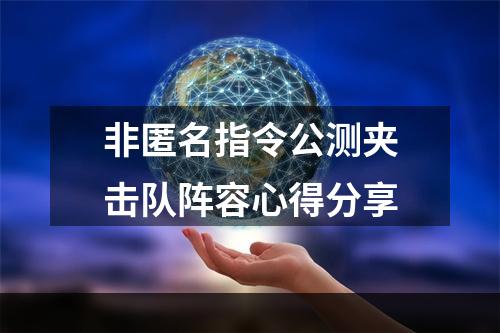 非匿名指令公测夹击队阵容心得分享