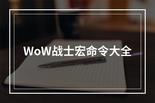 WoW战士宏命令大全