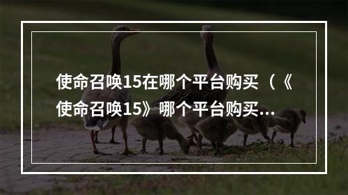 使命召唤15在哪个平台购买（《使命召唤15》哪个平台购买？全平台解析！）