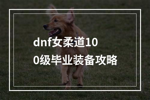 dnf女柔道100级毕业装备攻略