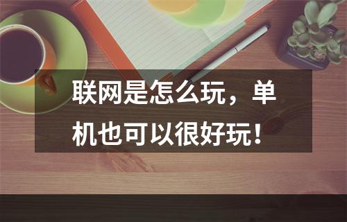 联网是怎么玩，单机也可以很好玩！