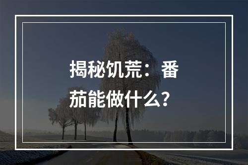 揭秘饥荒：番茄能做什么？