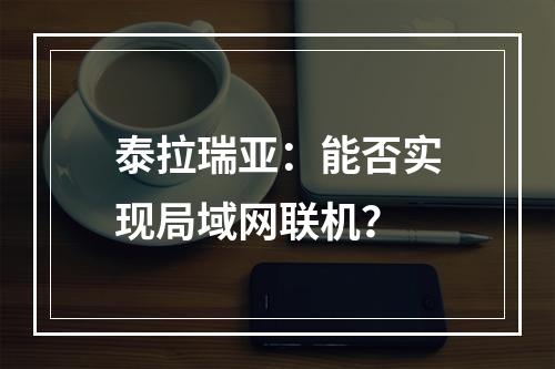 泰拉瑞亚：能否实现局域网联机？