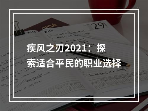 疾风之刃2021：探索适合平民的职业选择