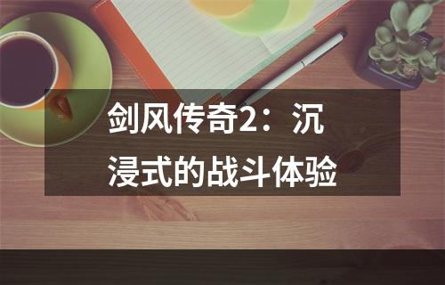 剑风传奇2：沉浸式的战斗体验