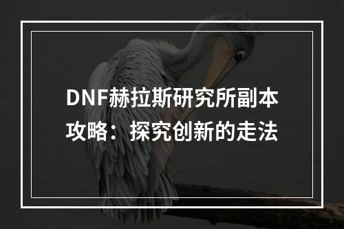 DNF赫拉斯研究所副本攻略：探究创新的走法