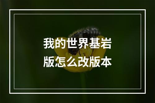 我的世界基岩版怎么改版本