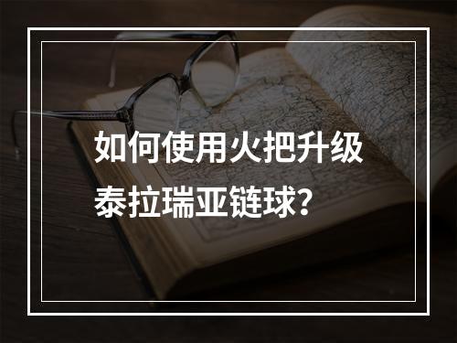 如何使用火把升级泰拉瑞亚链球？