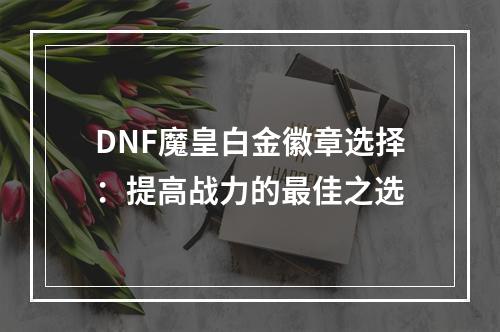 DNF魔皇白金徽章选择：提高战力的最佳之选