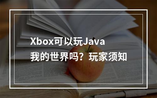 Xbox可以玩Java我的世界吗？玩家须知