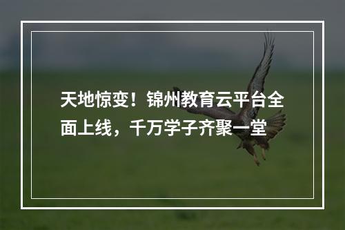 天地惊变！锦州教育云平台全面上线，千万学子齐聚一堂