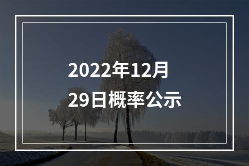 2022年12月29日概率公示