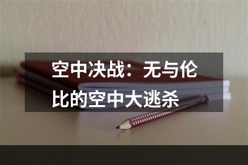 空中决战：无与伦比的空中大逃杀