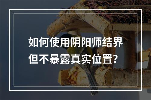 如何使用阴阳师结界但不暴露真实位置？