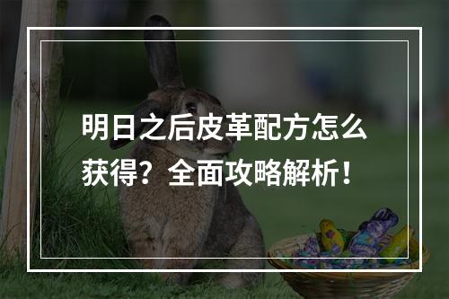 明日之后皮革配方怎么获得？全面攻略解析！