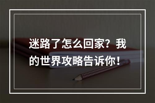 迷路了怎么回家？我的世界攻略告诉你！